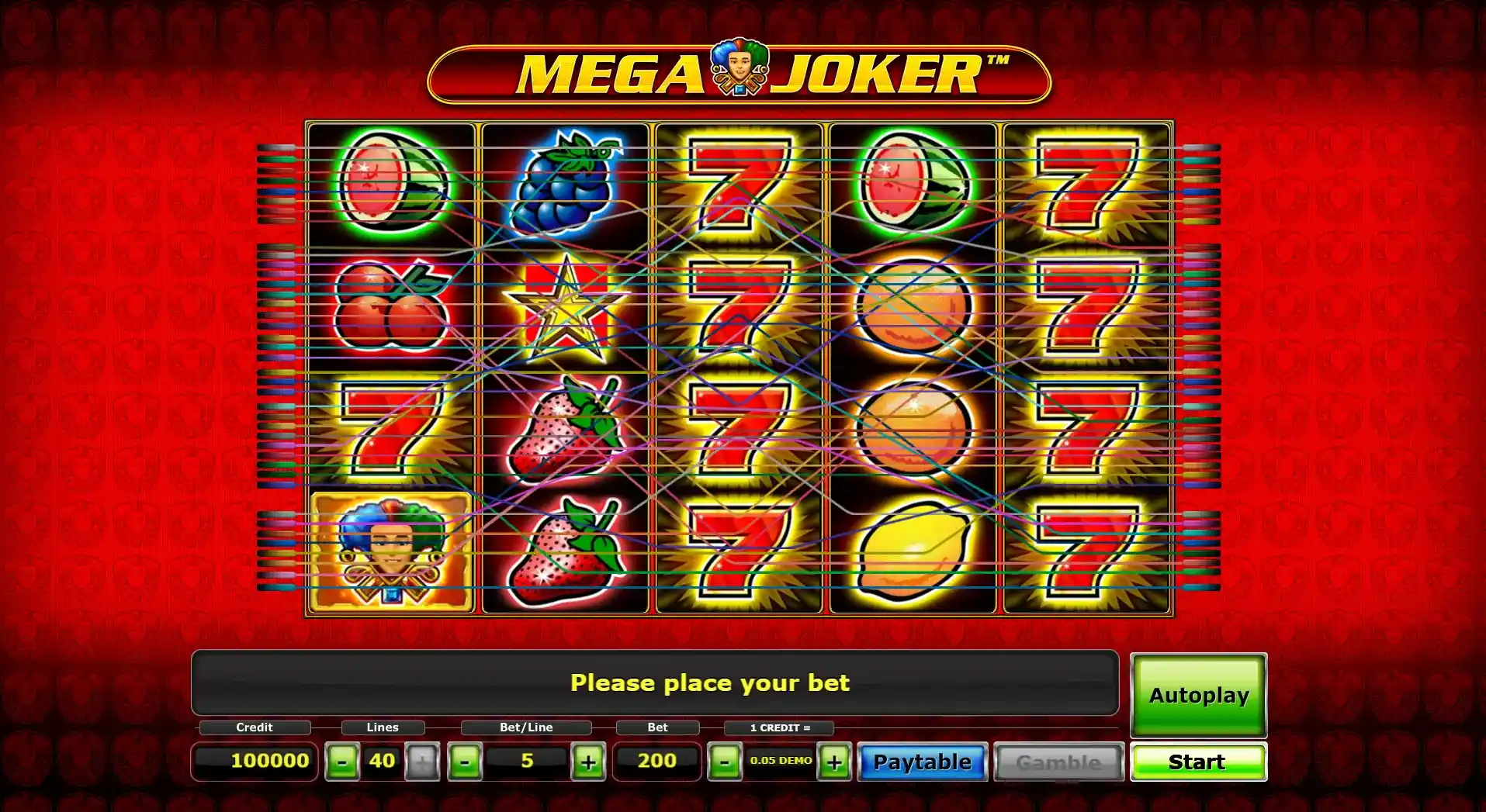 Mega Joker scren